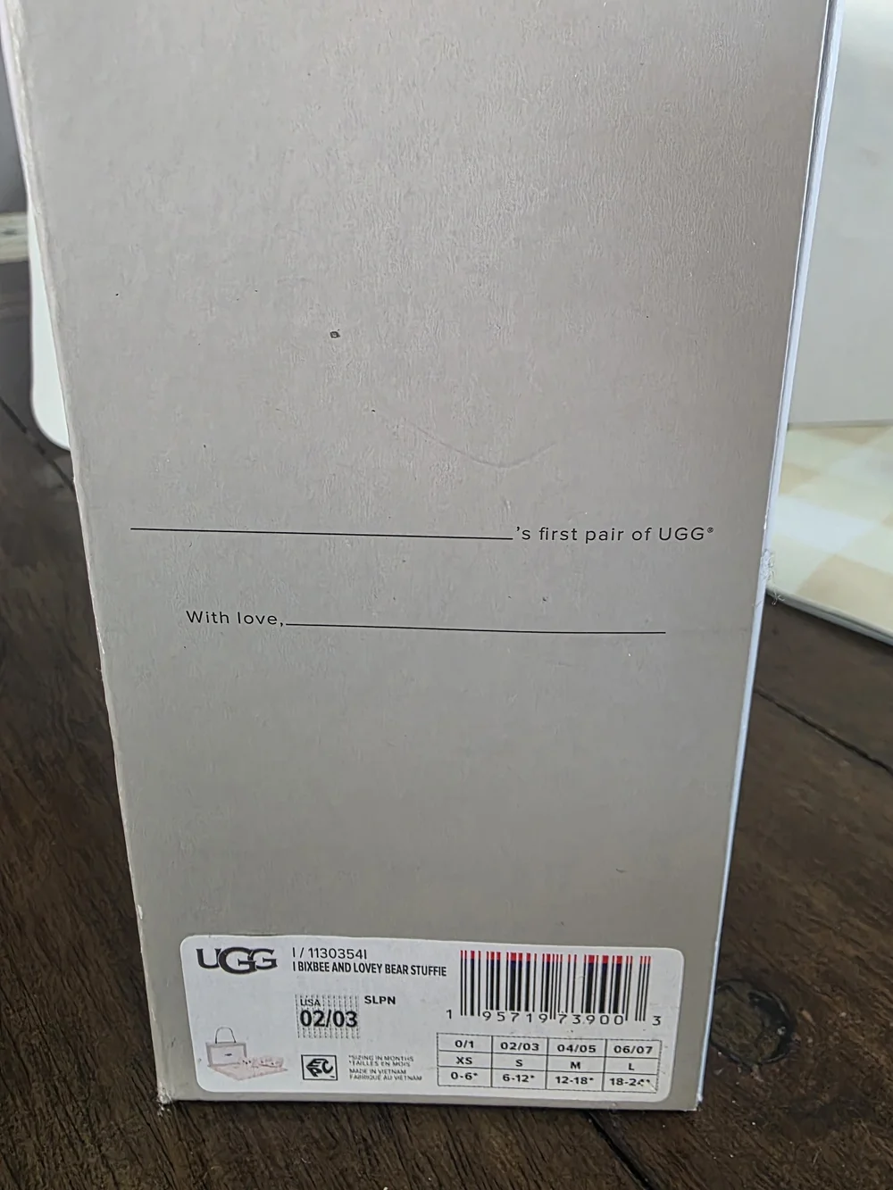 UGG Pink Baby Bear Stuffie Gift Box
